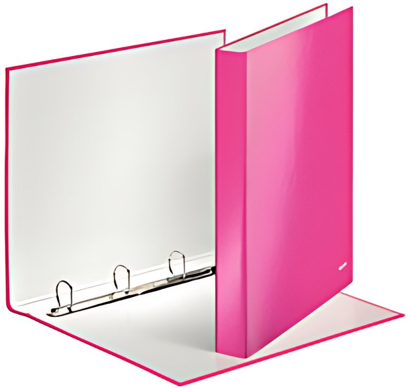 LEITZ Classeur à anneaux WOW, format A4, carton rigide, rose