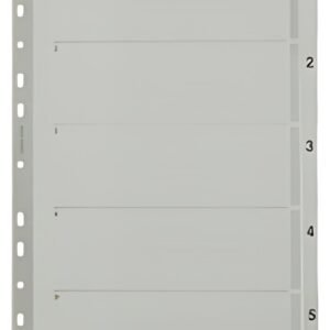 LEITZ Intercalaires en carton mylar, chiffres, A4, 1-5, gris