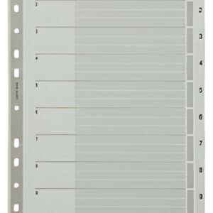 LEITZ Intercalaires en carton mylar, chiffres, A4, 1-10,gris