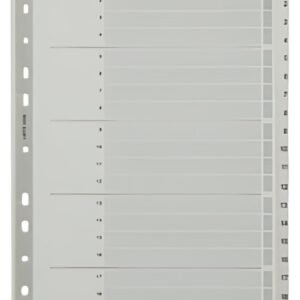 LEITZ Intercalaires en carton mylar, chiffres ,A4, 1-20,gris