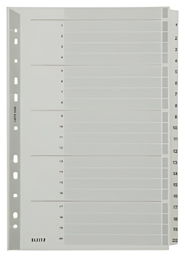 LEITZ Intercalaires en carton mylar, chiffres ,A4, 1-20,gris