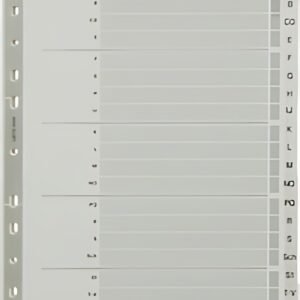 LEITZ Intercalaires, mylar, carton, A-Z, A4, 20 touches,gris