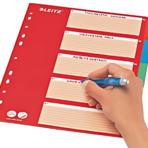LEITZ Intercalaires en carton, blanc, A4, 5 positions,