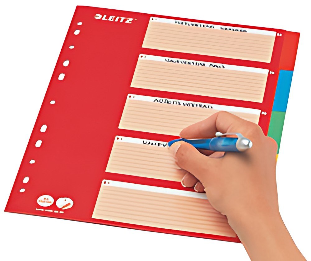 LEITZ Intercalaires en carton, blanc, A4, 5 positions,