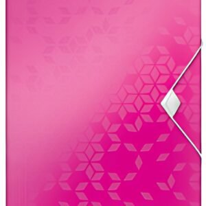 LEITZ Chemise à élastique WOW, A4, PP, rose métallisé