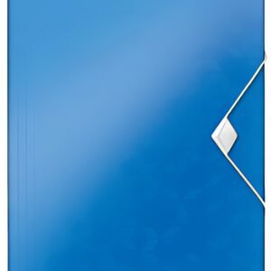 LEITZ Chemise à élastique WOW, A4, PP, bleu métallisé