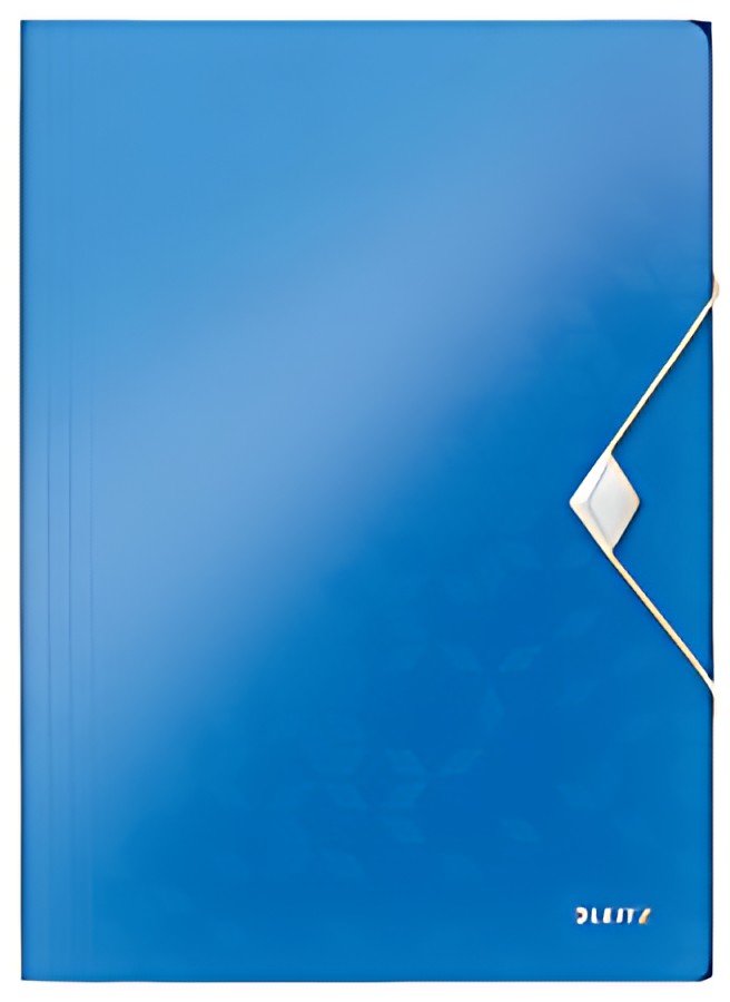 LEITZ Chemise à élastique WOW, A4, PP, bleu métallisé