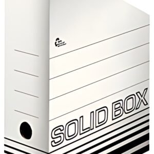 LEITZ Boîte à pan coupé pour archives Solid, A4, blanc/noir