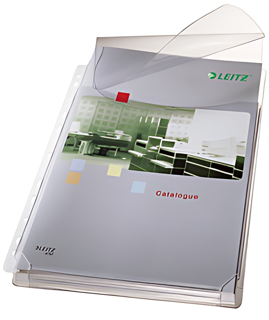 LEITZ Pochette perforée Maxi avec rabat, A4, PVC, grainée