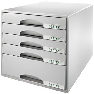LEITZ Module de classement Plus, 5 tiroirs, gris
