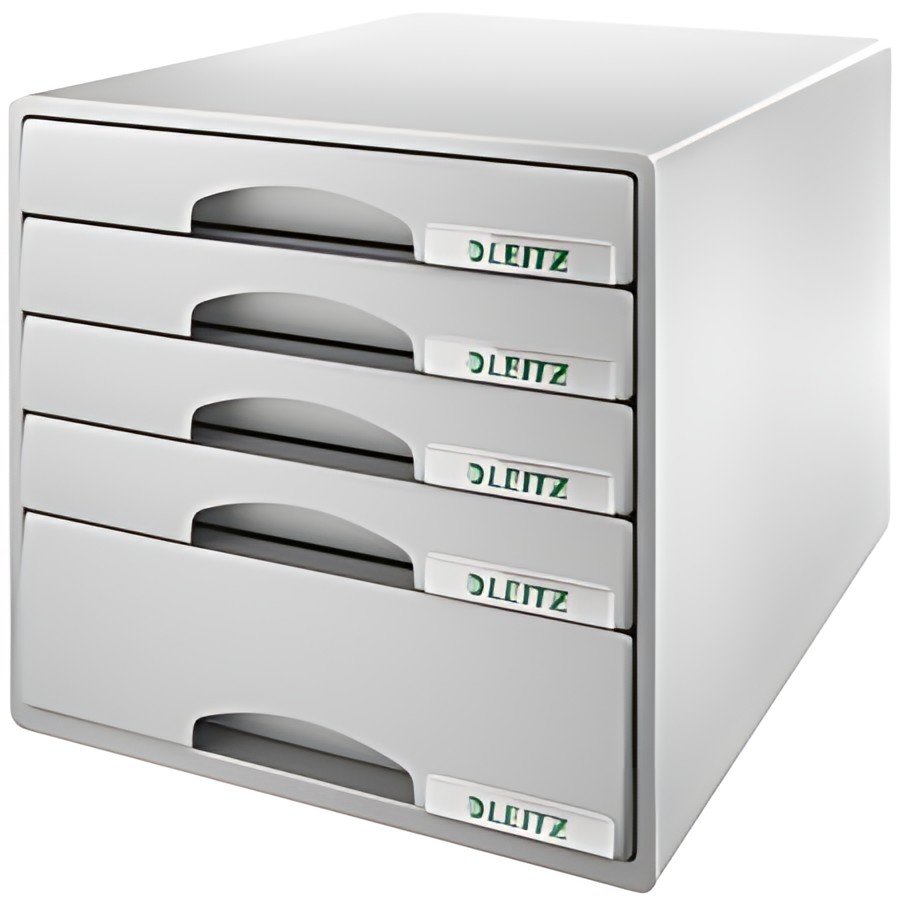 LEITZ Module de classement Plus, 5 tiroirs, gris
