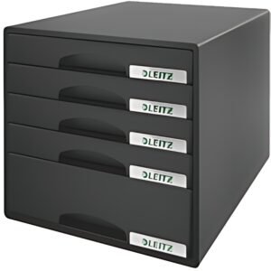 LEITZ Module de classement Plus, 5 tiroirs, noir