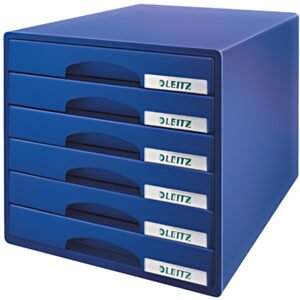 LEITZ Module de classement Plus, 6 tiroirs, bleu