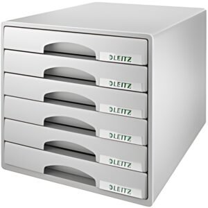 LEITZ Module de classement Plus, 6 tiroirs, gris