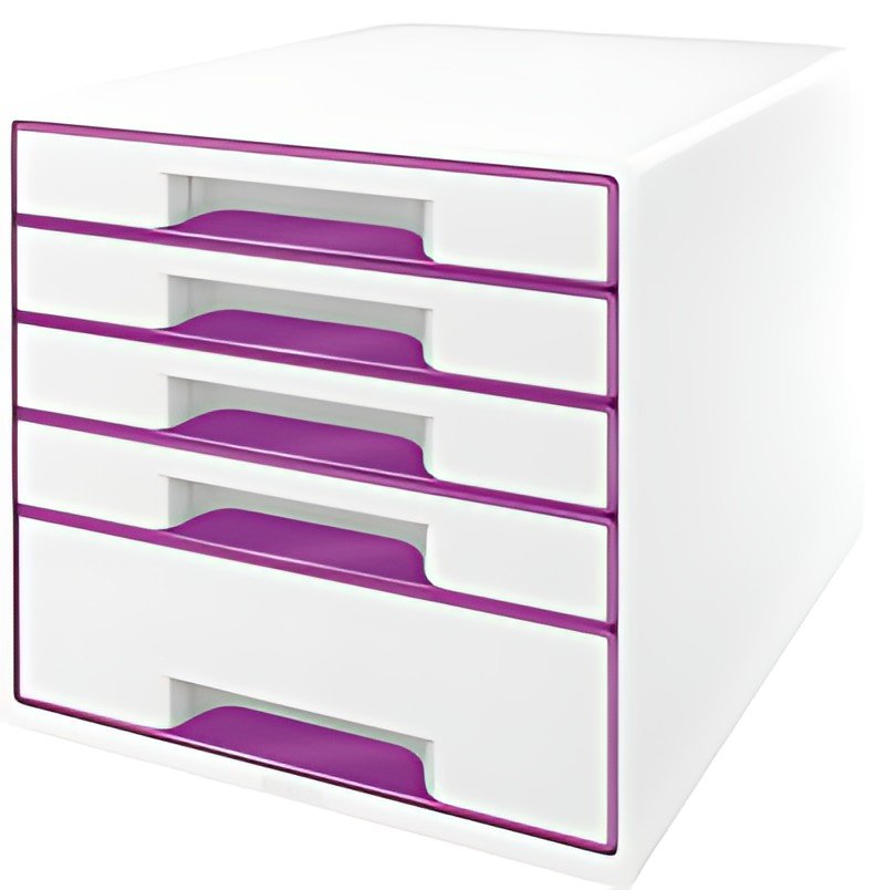 LEITZ bloc de classement WOW CUBE, 5 tiroirs, blanc perle /