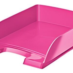 LEITZ Corbeille à courrier Plus WOW, A4, polystyrène, rose