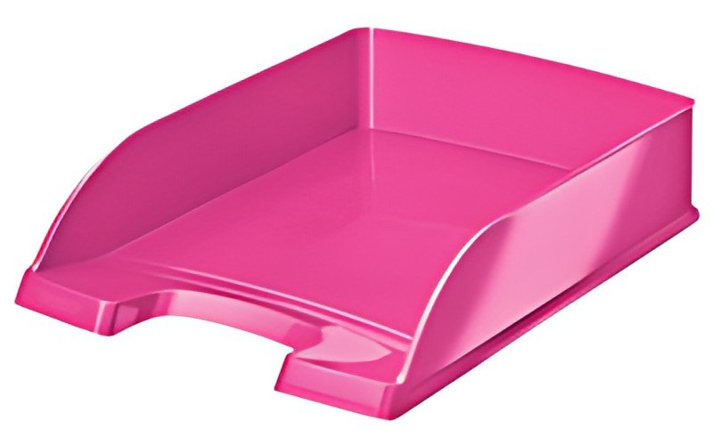 LEITZ Corbeille à courrier Plus WOW, A4, polystyrène, rose