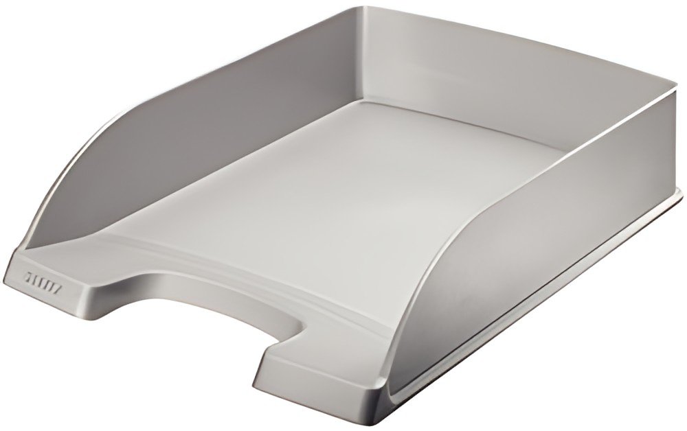 LEITZ Corbeille à courrier Plus Standard, A4, argent