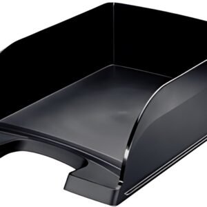 LEITZ Corbeille à courrier Plus Jumbo, A4, polystyrène, noir