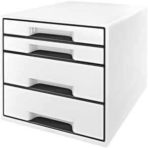 LEITZ Bloc de classement WOW CUBE, 4 tiroirs, blanc perlé/