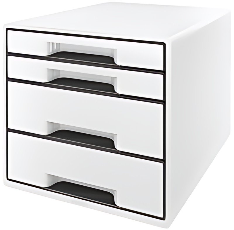 LEITZ Bloc de classement WOW CUBE, 4 tiroirs, blanc perlé/