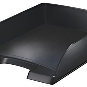 LEITZ Corbeille à courrier Style, A4, polystyrène,noir satin