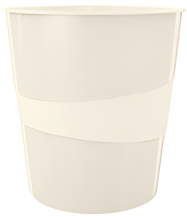 LEITZ Corbeille à papier WOW, en plastique, 15 litres, blanc