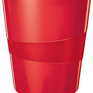 LEITZ Corbeille à papier WOW, en plastique, 15 litres, rouge