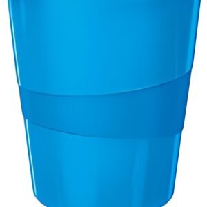 LEITZ Corbeille à papier WOW, en plastique, 15 litres, bleu
