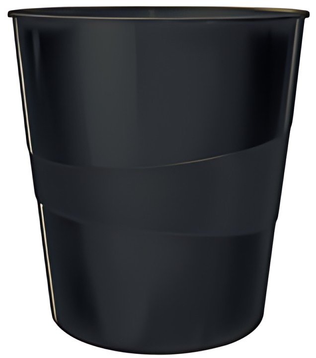 LEITZ Corbeille à papier WOW, en plastique, 15 litres, noir