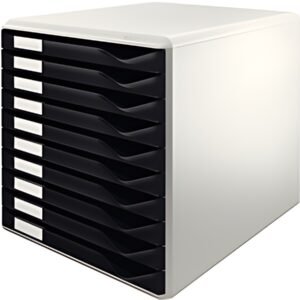 LEITZ Module de classement formulaires,10 tiroirs,gris/noir