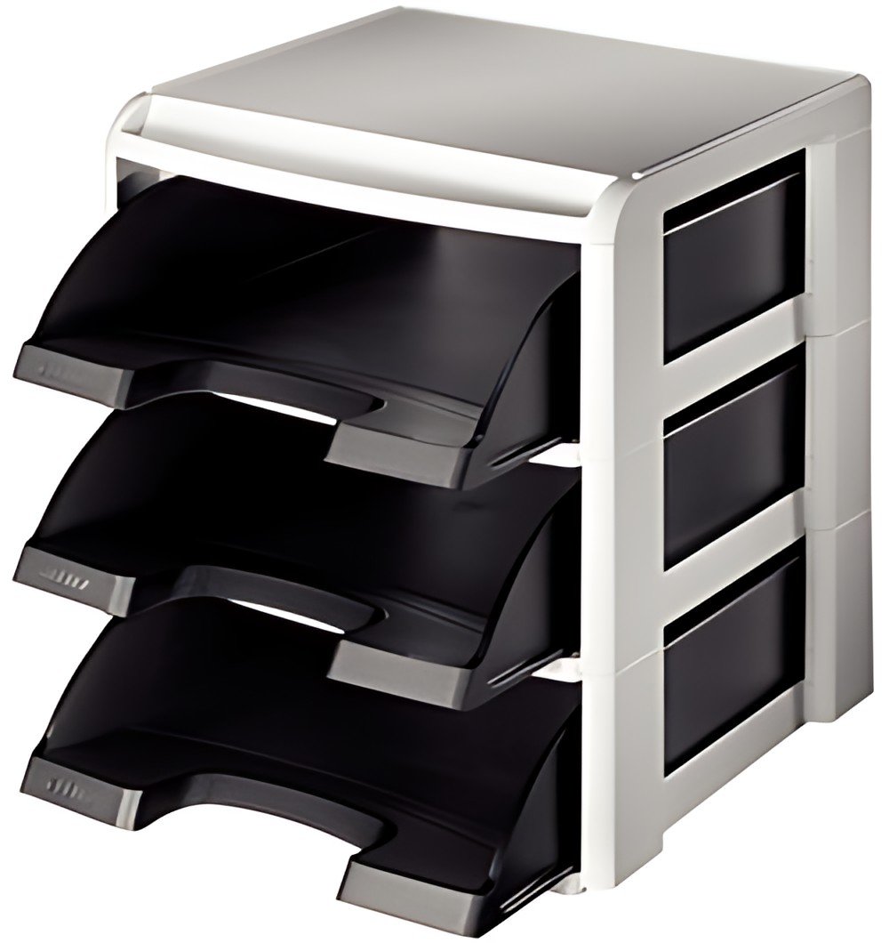 LEITZ Set corbeilles à courrier, A4, corbeilles noire