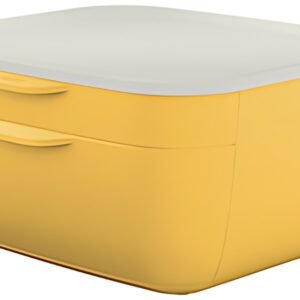 LEITZ Bloc de classement Cosy, 2 tiroirs, jaune/gris clair