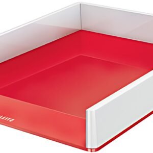 LEITZ Corbeille à courrier WOW Duo Colour, A4, rouge