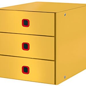 LEITZ Bloc de classement Click & Store Cosy, 3 tiroirs,jaune