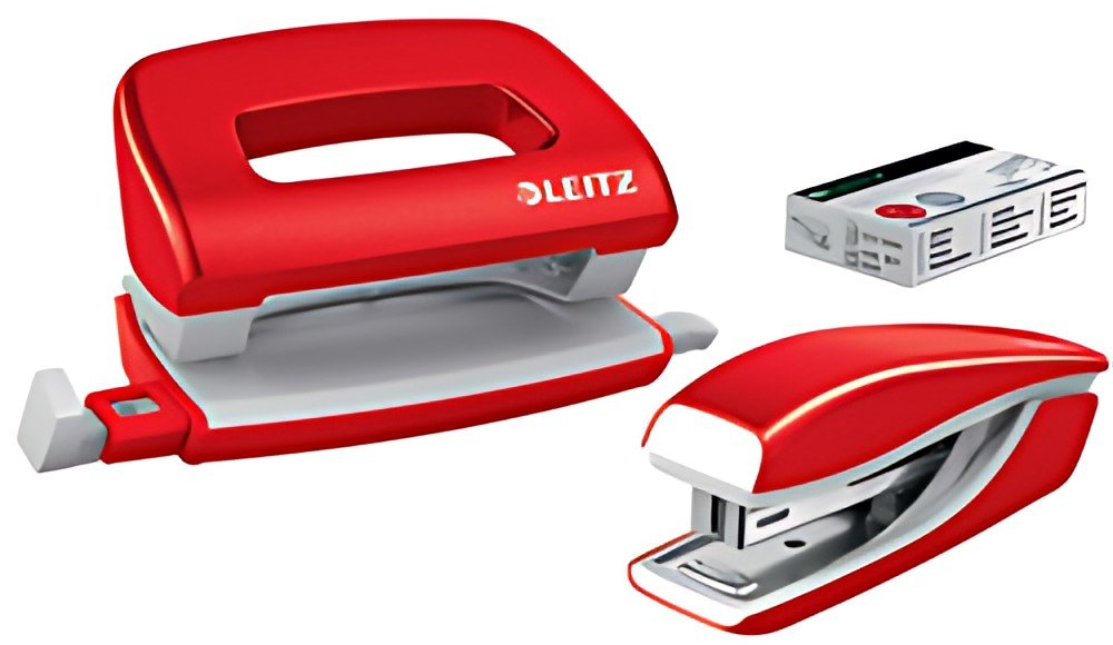 LEITZ Kit mini agrafeuse et perforateur Nexxt WOW, jaune