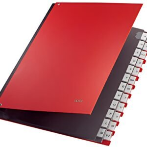 LEITZ Trieur à soufflet, A4, A-Z, 24 compartiments, rouge