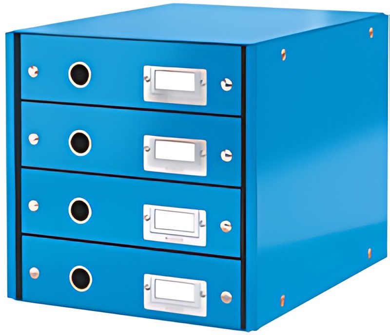 LEITZ Bloc de classement Click & Store WOW, 4 tiroirs, bleu