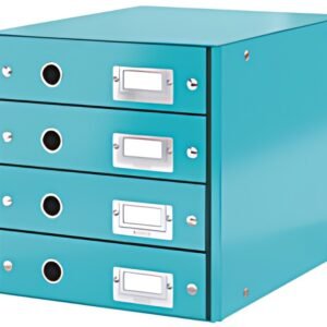 LEITZ Bloc de classement Click & Store WOW, 4 tiroirs,menthe