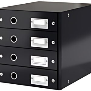 LEITZ Bloc de classement Click & Store WOW, 4 tiroirs, noir
