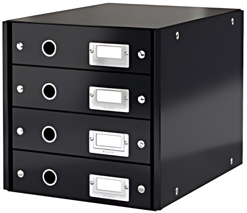 LEITZ Bloc de classement Click & Store WOW, 4 tiroirs, noir