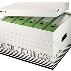 LEITZ Caisse à archives/ de tansport Solid, blanc/noir