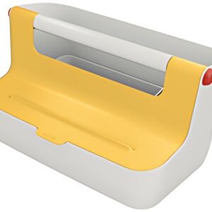 LEITZ Boîte de rangement portable Cosy, gris clair/jaune