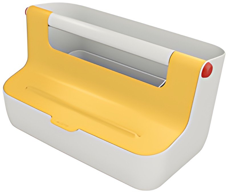 LEITZ Boîte de rangement portable Cosy, gris clair/jaune
