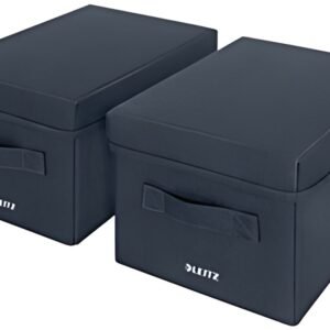 LEITZ Boîte de rangement en tissu, taille M, set de 2, gris
