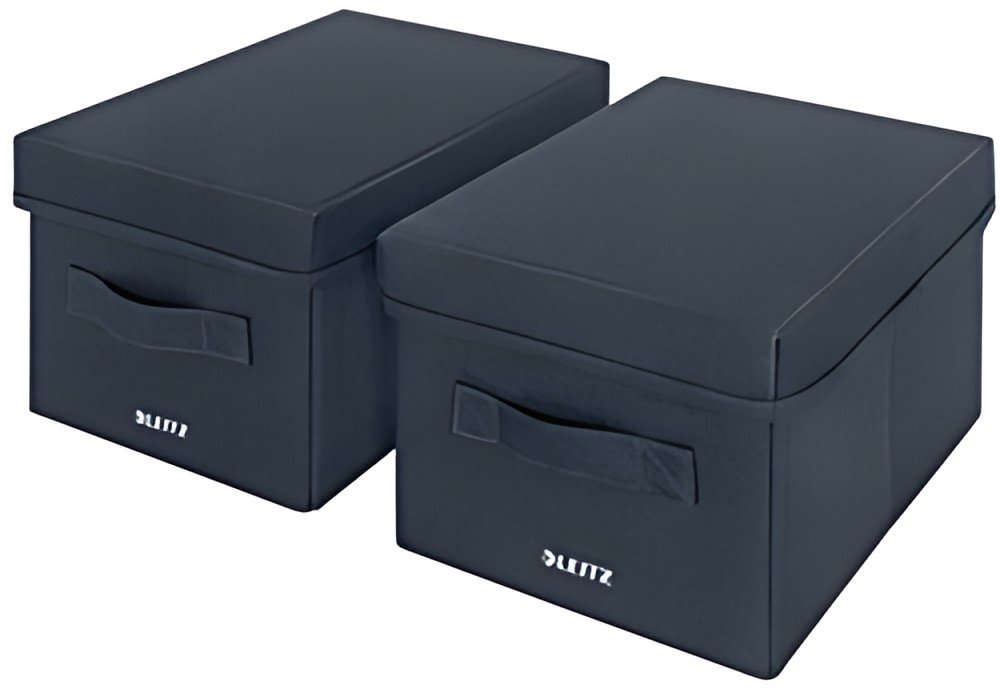 LEITZ Boîte de rangement en tissu, taille M, set de 2, gris