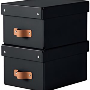 LEITZ Boîte de rangement Puro, carton, 7 L, set de 2, noir