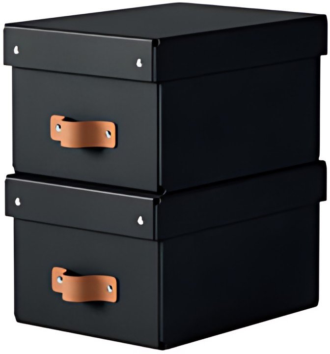 LEITZ Boîte de rangement Puro, carton, 7 L, set de 2, noir