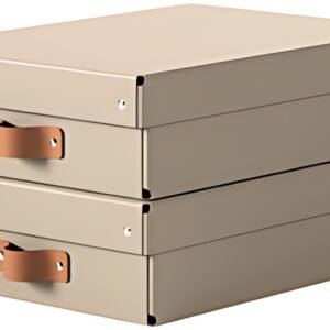LEITZ Boîte de rangement Puro, carton, 8 L, set de 2, beige