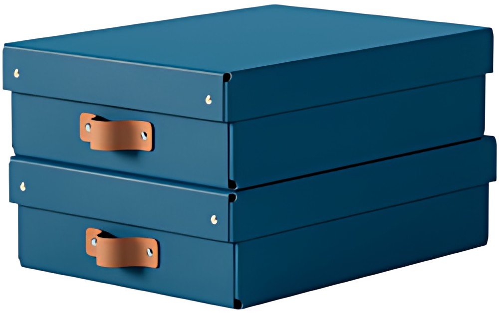 LEITZ Boîte de rangement Puro, carton, 8 L, set de 2, bleu